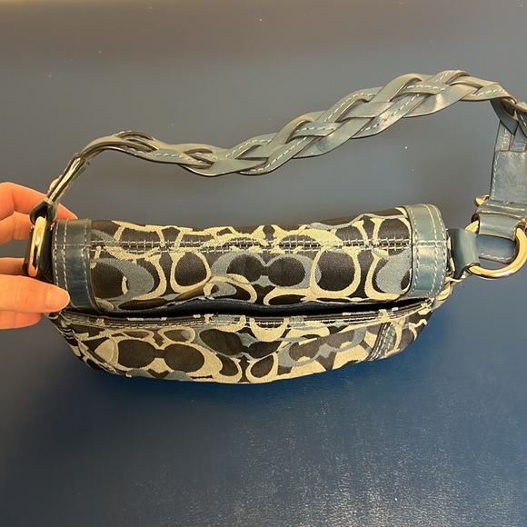 Coach Signature Blue Navy Shoulder Bag - Picture 6 of 10